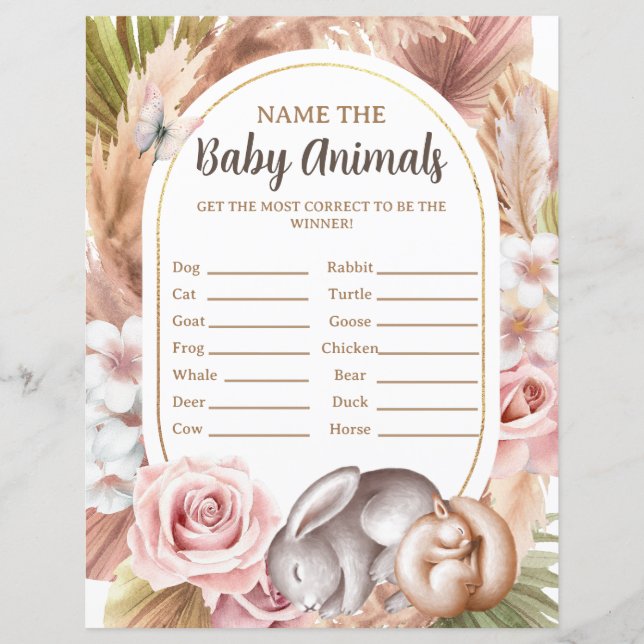 Nommez le jeu de Baby shower Baby Animals (Devant)