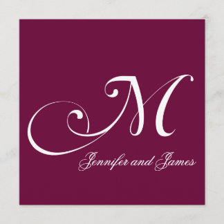 Noms de Bourgogne Monogramme M Invitations de mari