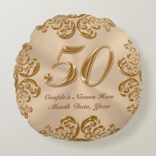 NOMS de couple, DATE Coussin du 50e anniversaire