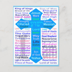 Noms de Dieu et de Jésus Carte postale