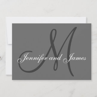 Noms de Faire-part de mariage initiaux simples gri
