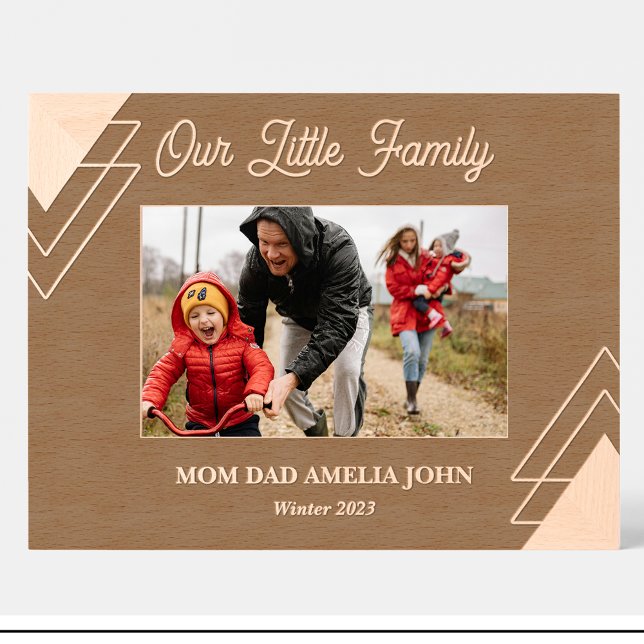 Noms de famille géométriques Cadre d'image en bois (Créateur téléchargé)