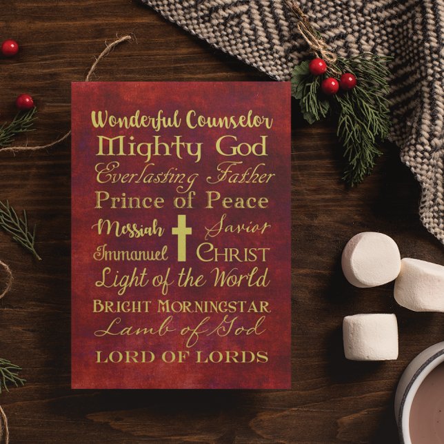 Noms de la carte de Noël personnalisée en rouge Jé (Créateur téléchargé)