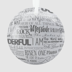 Noms de l'ornement chrétien de Noël de Jésus