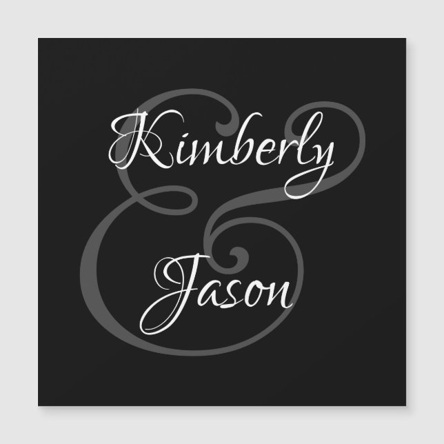 Noms de lui & d'elle en script DIY, blanc et gris  (Devant)