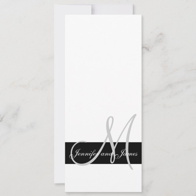 Noms de monogrammes de faire-part de mariage noir  (Devant)