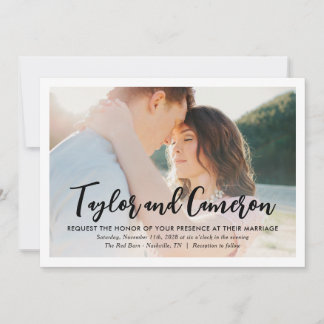 Noms de script Faire-part de mariage photo simple