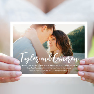 Noms de script Faire-part de mariage photo simple