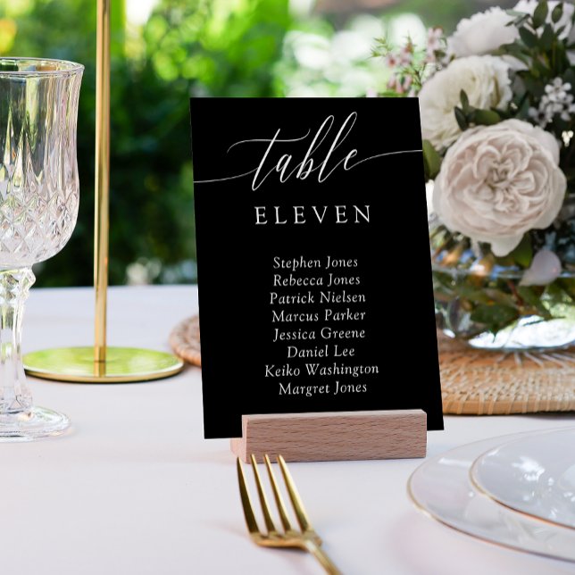 Noms des invités sur un numéro de table en calligr (Créateur téléchargé)
