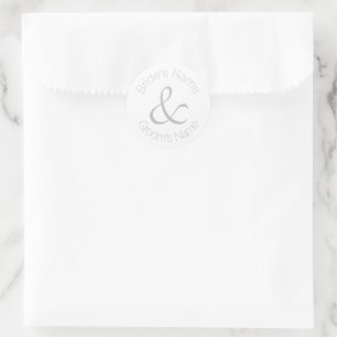 Noms des mariés Autocollants Mariage argent et bla