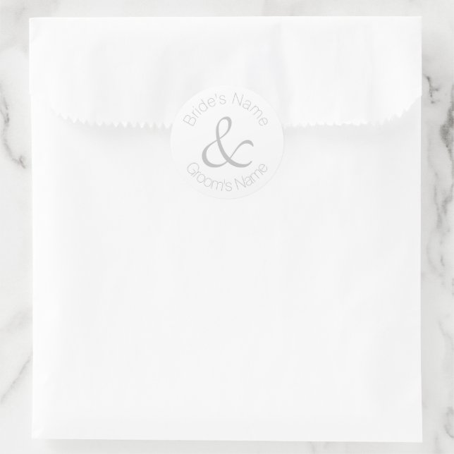 Noms des mariés Autocollants Mariage argent et bla (Sac)