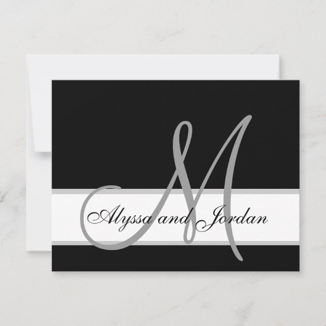 Noms des monogrammes de carte RSVP de mariage mode (Devant)