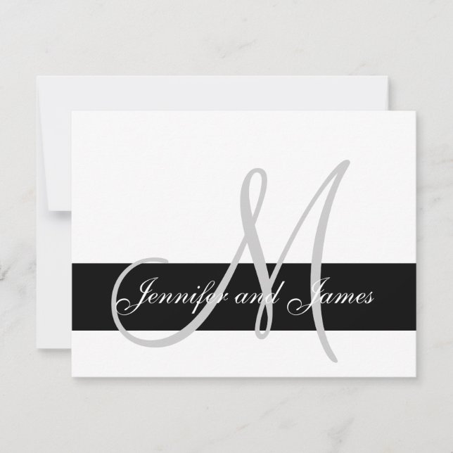 Noms des monogrammes de carte RSVP de mariage mode (Devant)