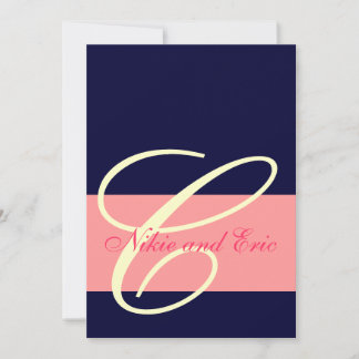 Noms des monogrammes Faire-part de mariage rose, i