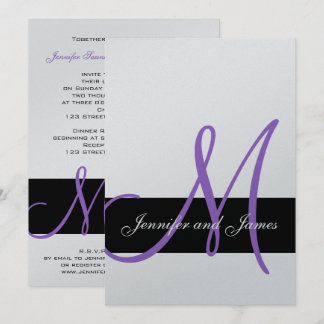 Noms des monogrammes pourpres Faire-part de mariag
