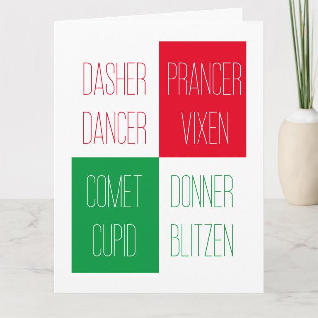 NOMS DES RÉINDEURS Grande carte de Noël (Devant)