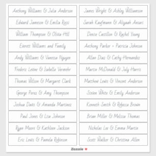 Noms d'invités de script manuscrits Étiquette blan