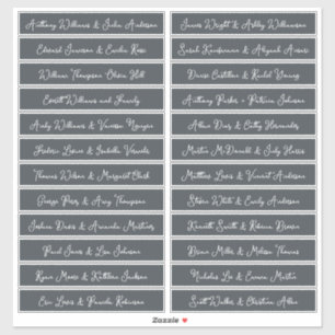 Noms d'invités de script manuscrits Étiquettes Off