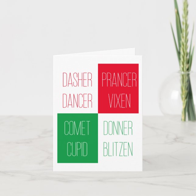 NOMS DU RÉINDEUR Carte de note de Noël (Devant)