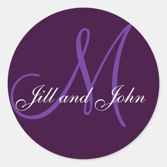 Noms et Stickers Monogramme initial violet (Devant)