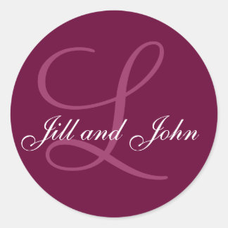 Noms Monogramme initial L Mariage Faveur Stickers