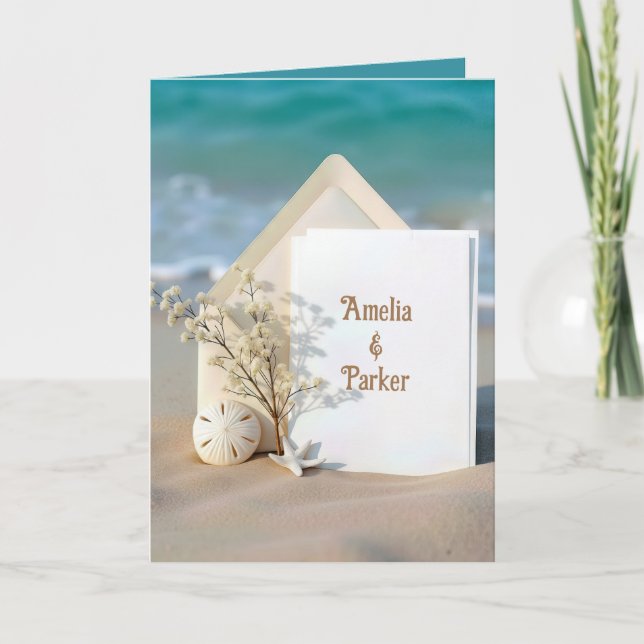 Noms neufs sur une carte de plage avec Starfish (Devant)