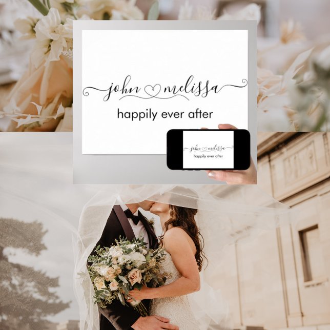 Noms personnalisés avec affiche du coeur (Personalized Wedding Poster)