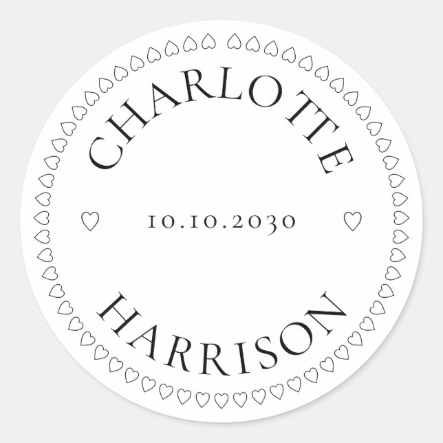 Noms personnalisés Mariage étiquette cadeau de fav (Devant)