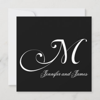 Noms personnalisés Monogramme M Invitations de mar