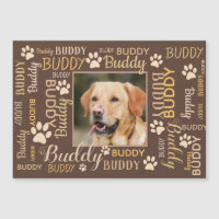 Noms photo personnalisés | Aimant de carte de chie