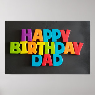 Non: 185 BONNE affiche du PÈRE D'ANNIVERSAIRE du T