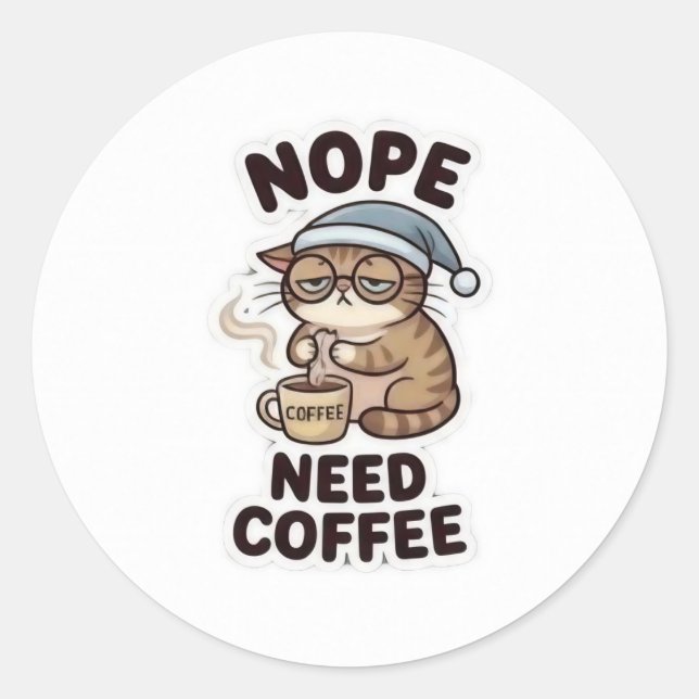 NON, BESOIN DE CAFE ! – Autocollant drôle pour ama (Devant)