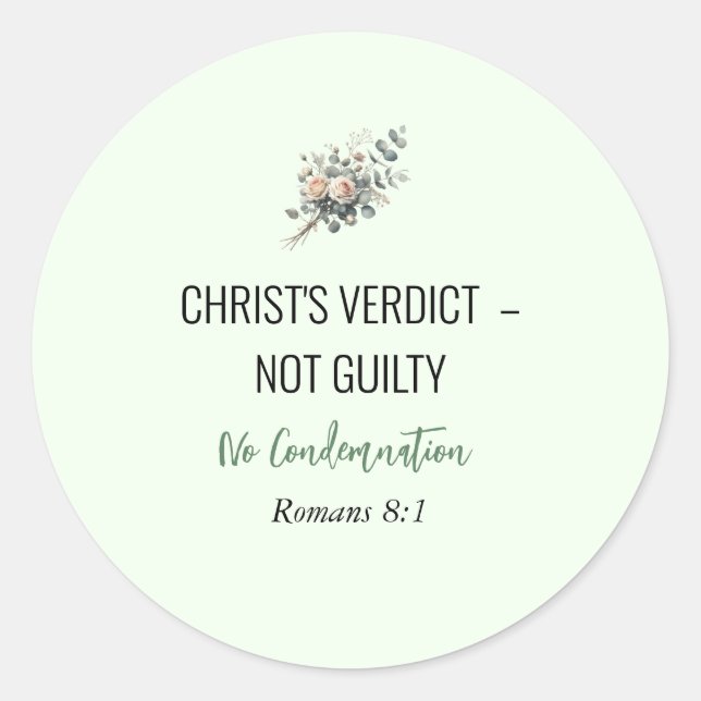 Non coupable en Christ – Autocollant d'affirmation (Devant)