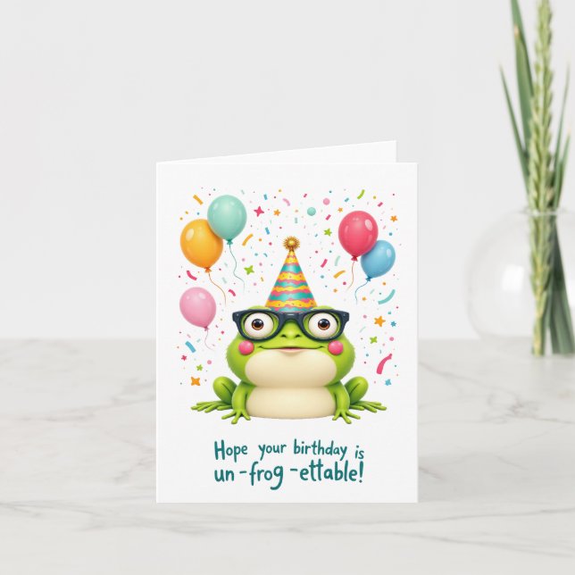 "Non-grenouille-ettable !" Carte d'anniversaire de (Devant)