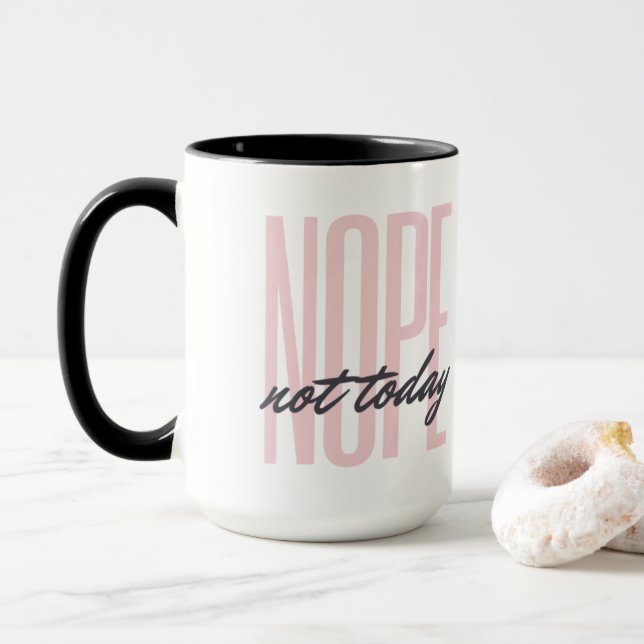 Non Pas Aujourd'Hui Mug (Avec donut)