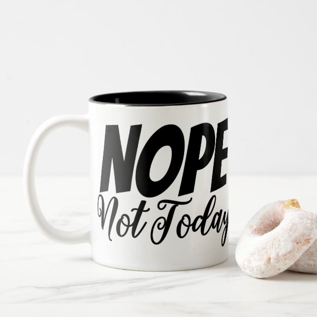 Non pas aujourd'hui Mug (Avec donut)