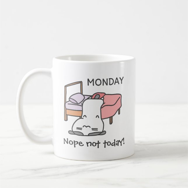 "Non, pas aujourd'hui" Mug de chat croustillant -  (Gauche)