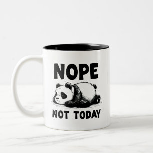 Non Pas Aujourd'Hui Panda Porte Une Mug De Café À