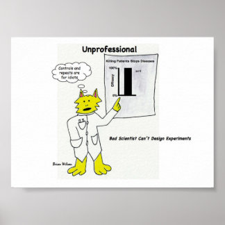 Non professionnel : affiche de mauvais scientifiqu