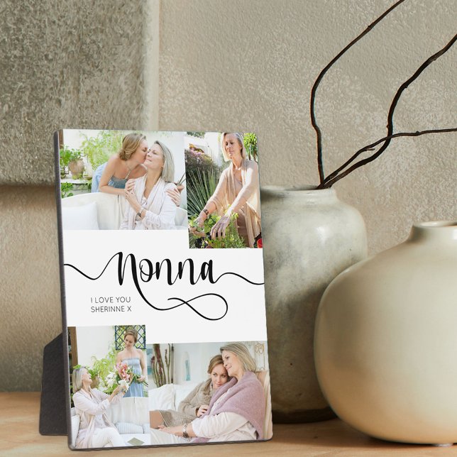 Nonna Calligraphie 4 Photo Tabletop Plaque (Créateur téléchargé)