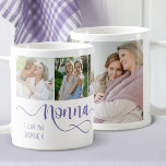 Nonna Calligraphy I Love You 6 Photo Coffee Mug<br><div class="desc">Un cadeau pour votre vierge. Cette tasse photo est lettrée avec "nonna" en calligraphie tourbillonnant et vous pouvez personnaliser avec votre nom et message, comme je vous aime. Le modèle photo est configuré pour ajouter 6 de vos photos préférées qui sont affichées en format carré et vertical. Si vous rencontrez...</div>