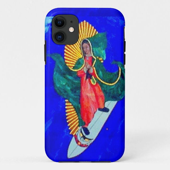 nonne de surf sur coque iphone bleu (Dos)