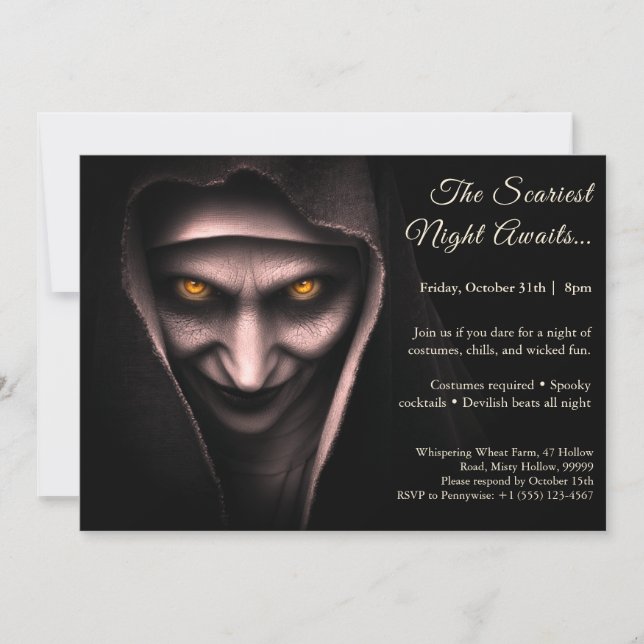 Nonne hantée | Invitation à une soirée costumée Ha (Devant)