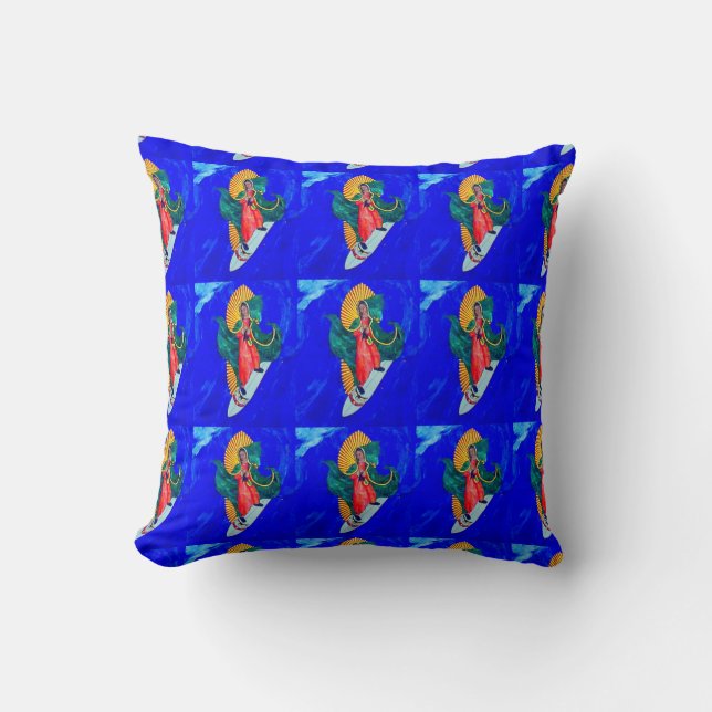nonnes de surf sur coussin bleu (Recto)