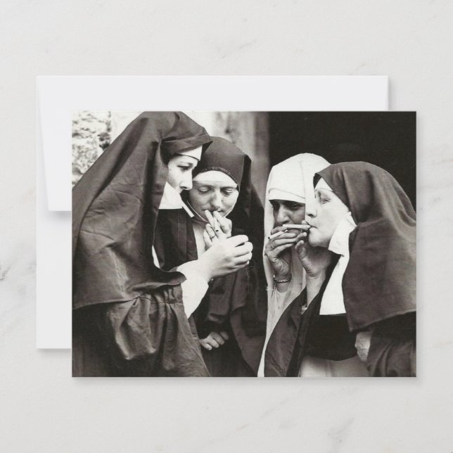 Nonnes fumer photographie vintage  (Devant)