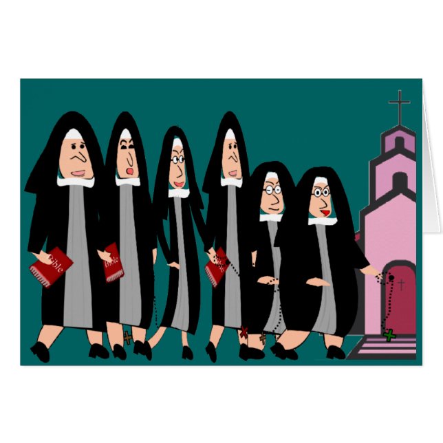 Nonnes "se dirigeant à l'église " (Devant horizontal)