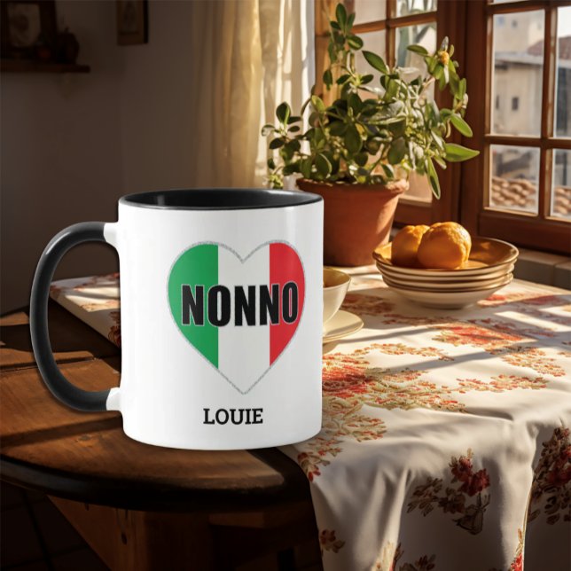 NONNO Drapeau Italien Coeur Mug (Créateur téléchargé)