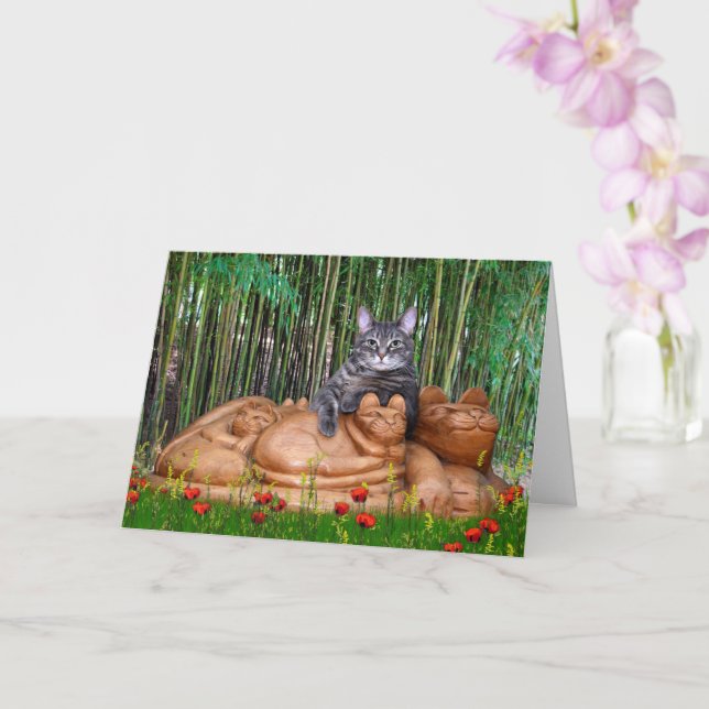 Nora The Piano Cat - Carte pliée vierge - Style 00 (Orchidée)