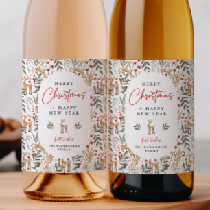 Nordic Christmas Wine Bottle Étiquette Boire Cadea