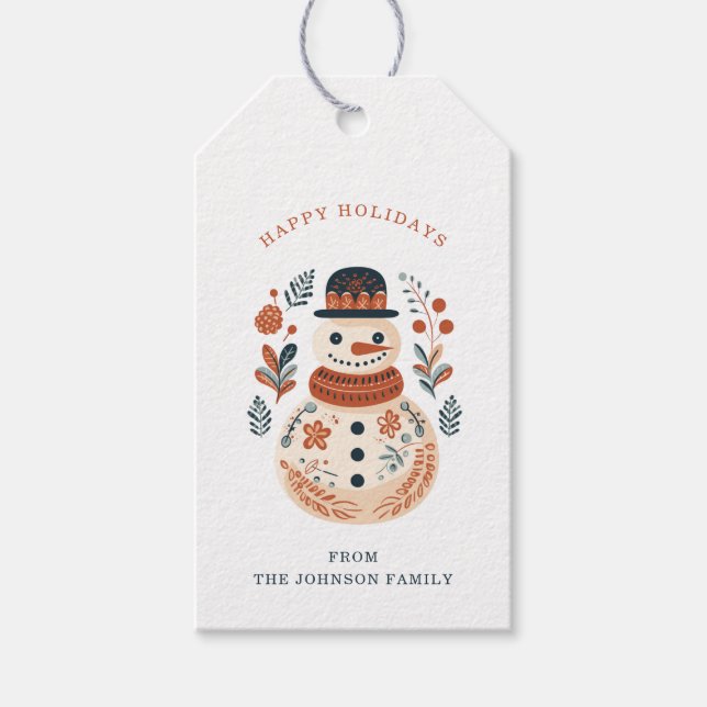 Nordic Snowman - Étiquettes cadeaux (Devant)